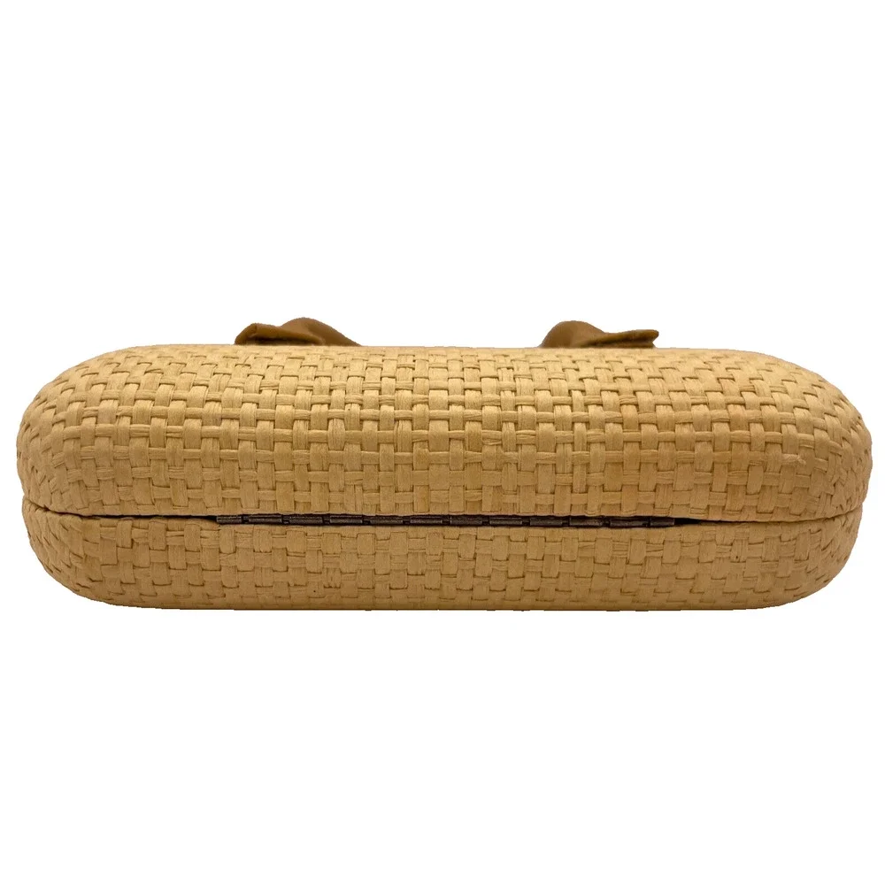 100% Paper With PVC Trim Sunglasses Case, Clam Shell Tan Hard Case- Pre-owned - Picture 5 of 8